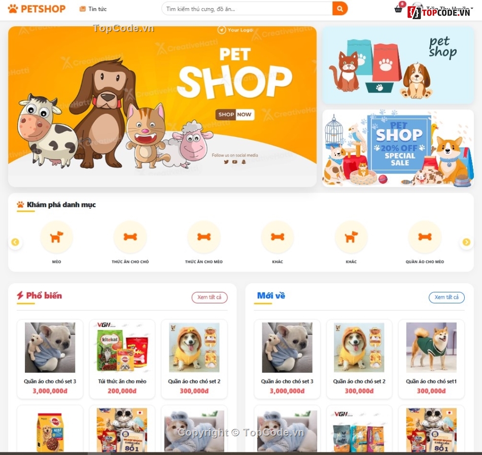 giao diện,giao hàng,petshop